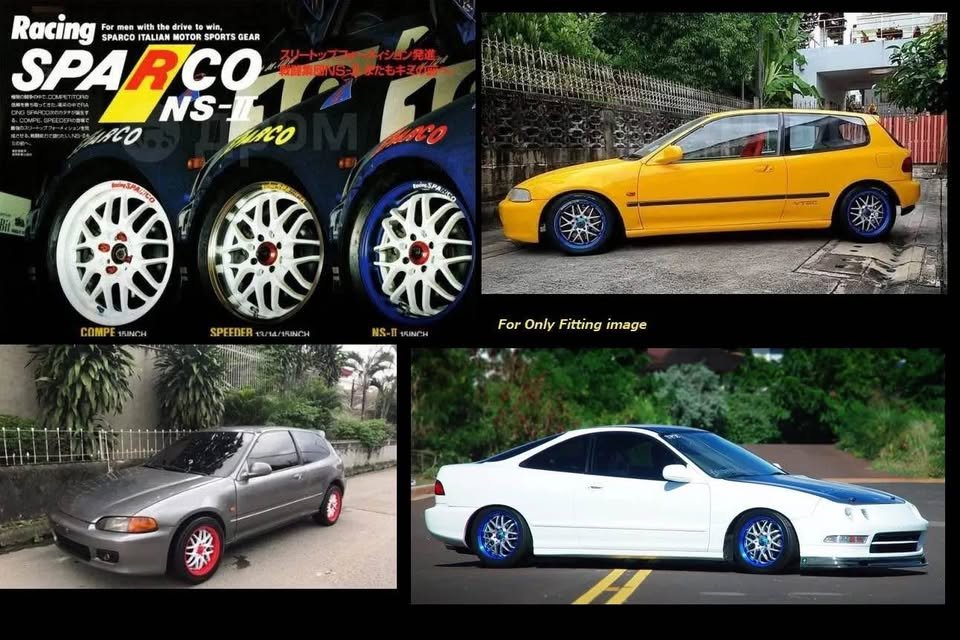 Sparco Crimson wheels rims tyres 4×100 4×114.3 JDM
