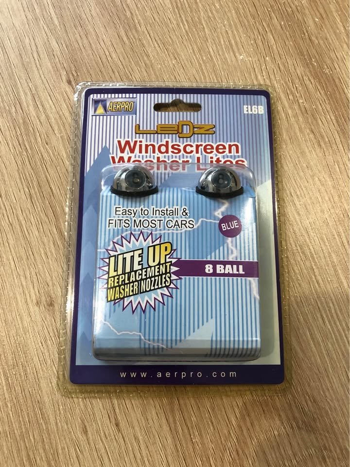 Aerpro windscreen washer nozzle blue LED lights