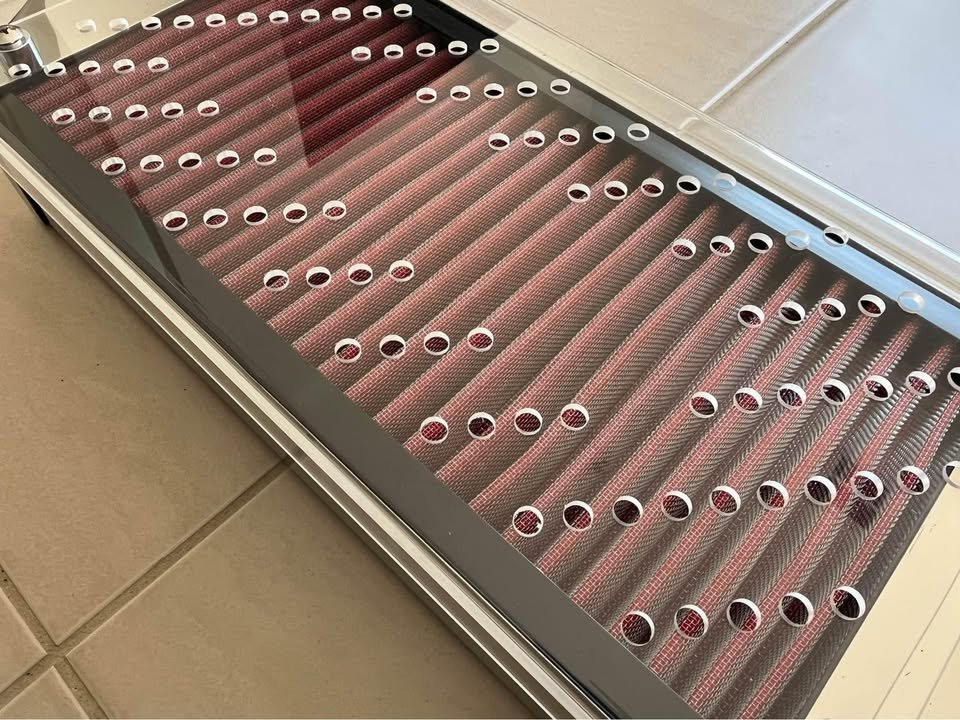 Intercooler style air intake filter