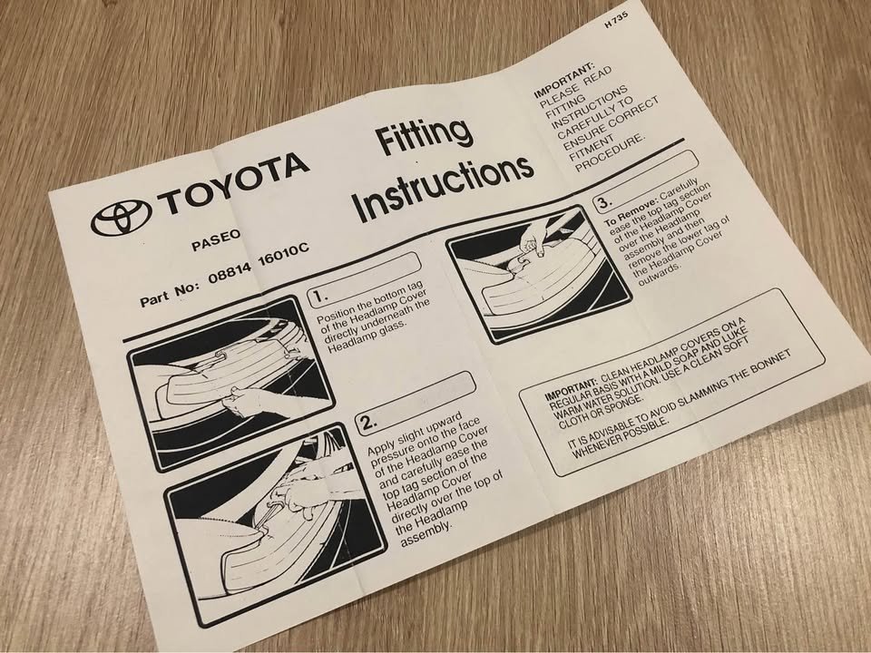 NEW Toyota Paseo Cynos headlight covers protectors